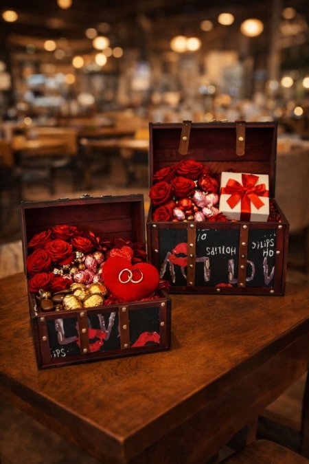 صندوق خشب تركي شفايف طقم قطعتين